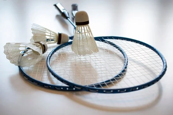 shuttlecock on racket
